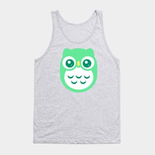 Aqua green Cute baby Owl Tank Top